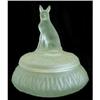Image 1 : RIN TIN TIN Green Satin Glass Powder Jar #1652706