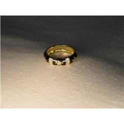 18K Gold Hidalgo Enamel Gold Fleur de Lis Band #1652956