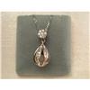 Estate 14K WG Raw Diamond Drop Necklace Pendant#1652958