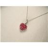 14K WG Ruby Diamond Heart Pendant Necklace #1652970