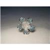 18K WG Gold Cerulean Blue Diamond Floral Ring #1652973