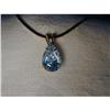 Estate 14K YG Gold Etched Blue Topaz Pendant #1652991