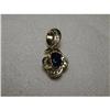 Estate 14K Gold Diamond Sapphire Floral Pendant#1652996