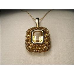 Estate 14K WG Gold Citrine Pendant Enhancer #1653003