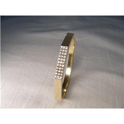 14K YG Gold Octagon Diamond Bangle Bracelet #1653030