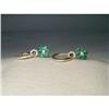14K YG Gold Diamond Emerald Floral Earrings #1653055