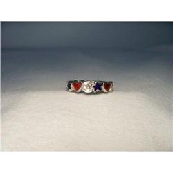 18K Gold Hidalgo Diamond Enamel Heart Star Band#1653065