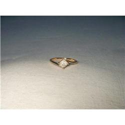 Estate 14K Pink Rose Gold Princess Diamond Ring#1653075