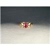 Estate 14K YG Gold Ruby Diamond Marquise Ring #1653076