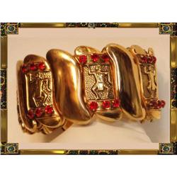 SIGNED jeweled FIGURAL DECO BRACELET #1653108