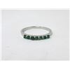 Image 1 : Channel Set Emerald Sterling Silver Ring