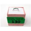 Image 2 : Channel Set Emerald Sterling Silver Ring