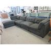 Image 1 : 4 Piece Grey Fabric Modular Sofa with Ottoman