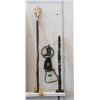 Image 1 : Wood Statue, 41" Flag Stand Top & Towel Ring