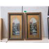 Image 1 : 2 Vintage Framed Prints - 14" x 23" Each