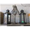 Image 1 : 2 Hurricane Patio Lamps & 1 Candle Holder