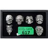 Image 1 : 6 New Biker Style Rings - Assorted Sizes