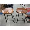 Image 1 : Pair of New 29" Stools with Black Metal Legs