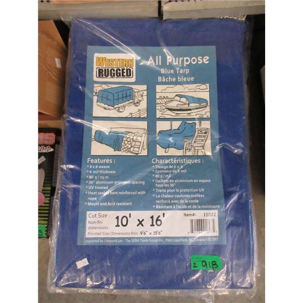 2 New Western Rugged 10ft x 16ft All Purpose Tarps