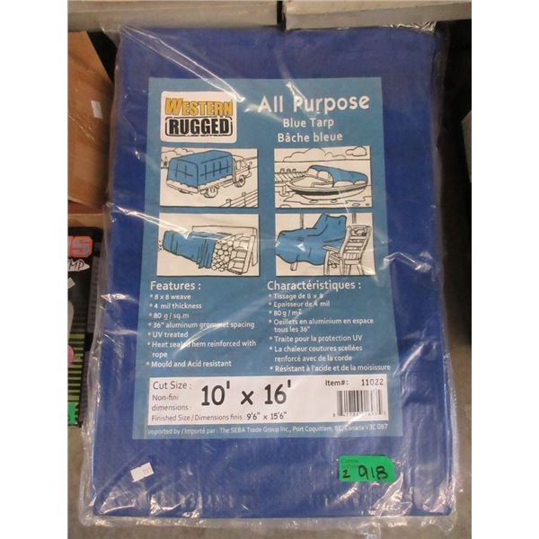 2 New Western Rugged 10ft x 16ft All Purpose Tarps