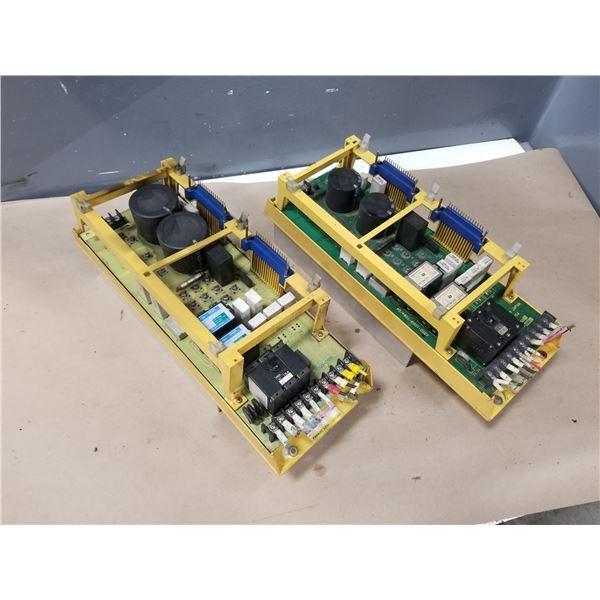 (2) FANUC A06B-6058-H005 SERVO AMPLIFIER (CRACKED/DAMAGED HOUSING) *SEE PICS FOR DETAILS*