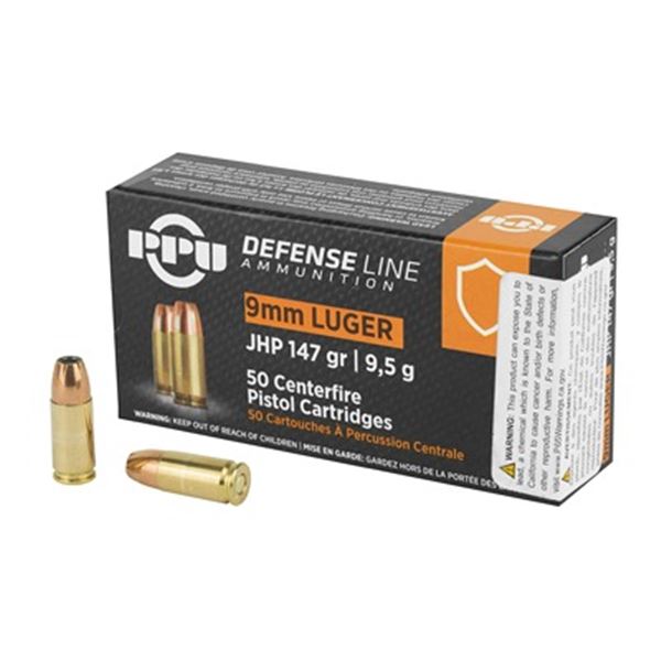 PPU 9MM JHP 147GR - 50 Rds