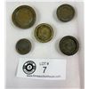 Image 1 : Antique Brass Scale Weights Lot Of 5