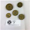 Image 2 : Antique Brass Scale Weights Lot Of 5
