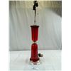 Image 1 : Fabulous Retro 1960's Ruby And Clear Glass Lamp