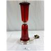 Image 2 : Fabulous Retro 1960's Ruby And Clear Glass Lamp