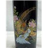 Image 2 : Vintage Japanese Imported Vase Original Tag On Bottom Rich Glossy Black Colour, Approx. 10"T