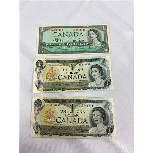 1954 And 1973 Bank Of Canada $1 Replacement Bank Notes