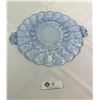 Image 2 : Light Blue Etched Depression Glass Cake Plate