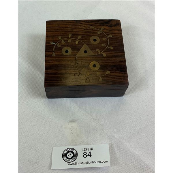 Very Unusual Brass Inlay Rosewood Box