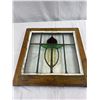 Image 2 : Nice Vintage Stained Glass Old Window Frame, Approx. 18"x18", Does Have Cracks In Glass