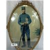 Image 2 : Antique 23"T German Blue Dragoons Officer In Bubble Frame, Hard To Find Photo