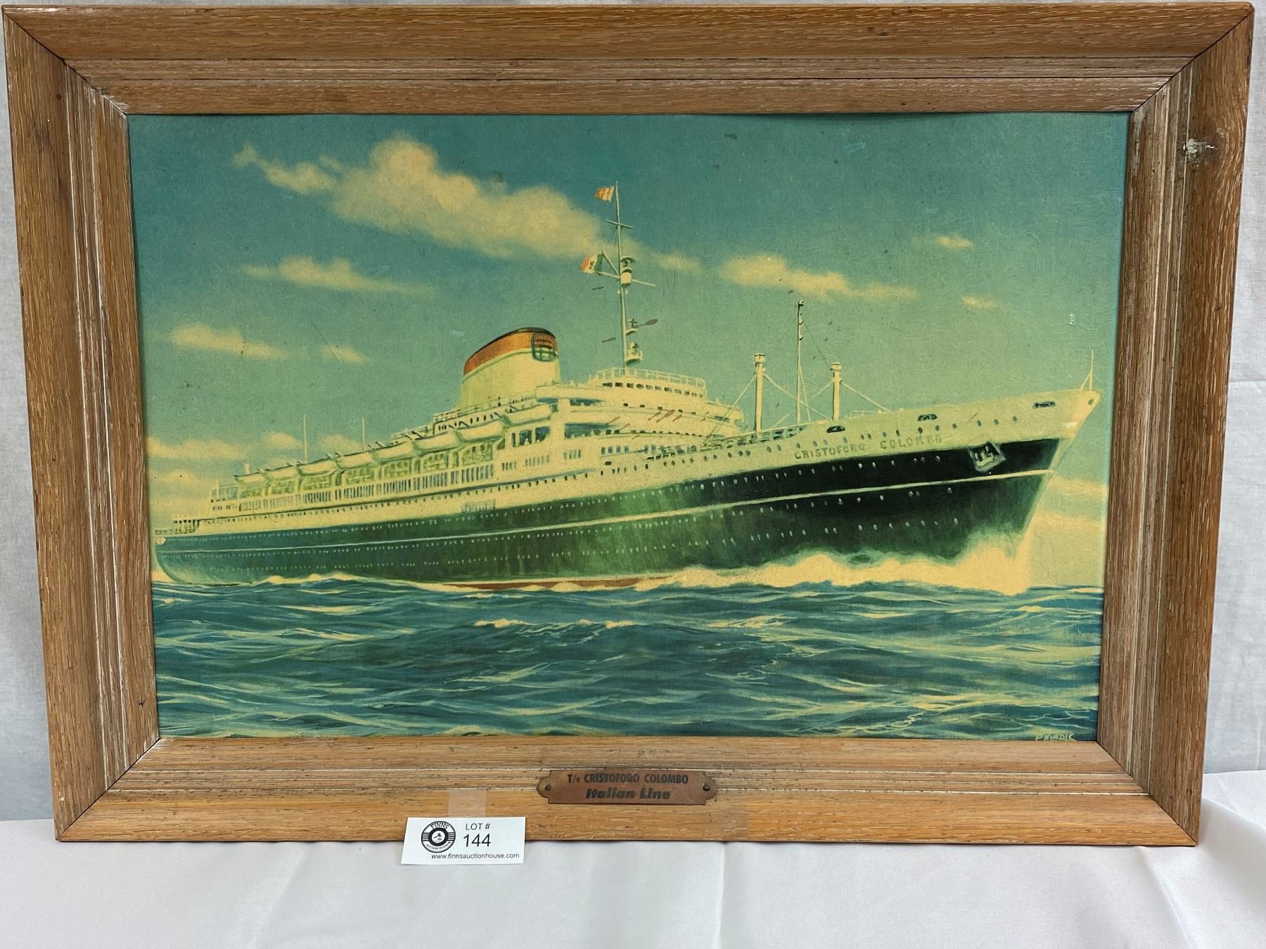 Italian Line Christopher Columbo' Vintage Ship Print