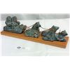 Image 1 : Wolf Original Soapstone Carving Inuit's Dog Sled Team