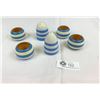 Image 1 : Cornish ware Salt And Pepper Plus Matching Napkin Rings