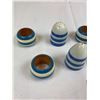 Image 2 : Cornish ware Salt And Pepper Plus Matching Napkin Rings