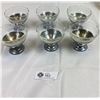 Image 1 : Set Depression Glass Plus Metal Sherbet Cups