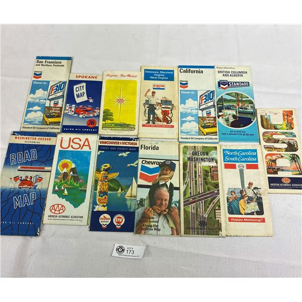 Bundle Vintage Road Maps Great Graphics