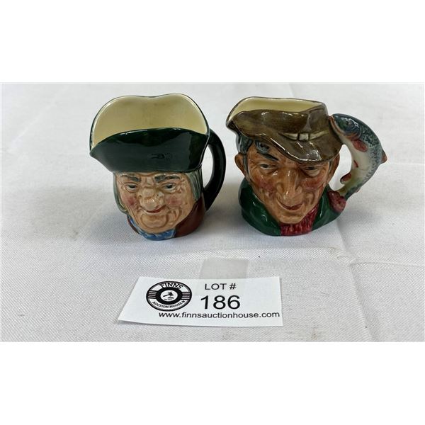 Vintage Royal Doulton England Mini Toby Mugs, The Poacher 1954 And Phillpotts