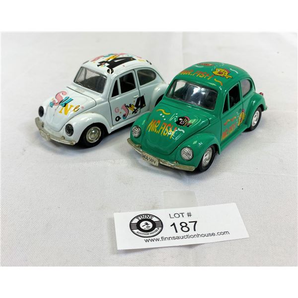 Vintage Volkswagen Beetle Bug Die Cast Pull Back Action Cars