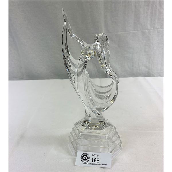 Striking Clear Crystal Deco Style Graceful Woman Dancing, Royal Crystal Rock Made In Italy 11" T