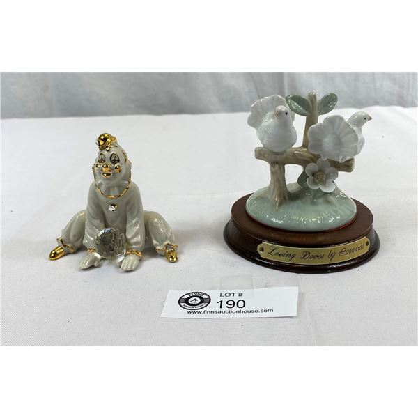 Vintage Capodimonte Signed Porcelain Figure With Swarovski Crystal Accents And Leonardo 'Loving Dove