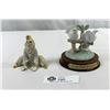 Image 1 : Vintage Capodimonte Signed Porcelain Figure With Swarovski Crystal Accents And Leonardo 'Loving Dove