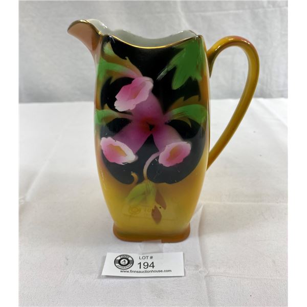 Beautiful Vintage Rubian Art Pottery Hand Painted Pitcher/Vase, Approx 8" Tall