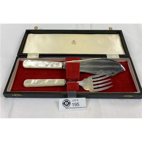 Vintage Birks Sheffield England Silverplate Fish Set