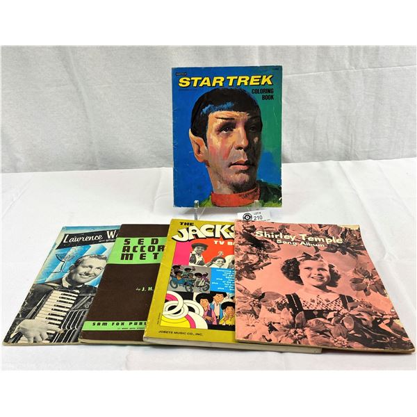 Vintage Star Trek Colouring Book, Shirley Temple Song Album, Jackson 5 TV Book And others